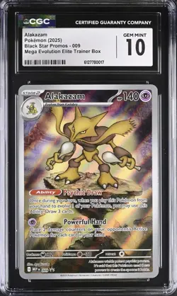 Pokemon Alakazam 009 Black Star Promo Mega Evolution - CGC 10 - Image 1
