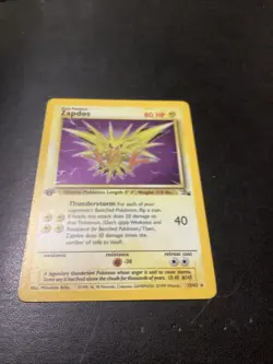 Zapdos 15/62 1st edition Holo Rare Fossil Pokemon - Image 1