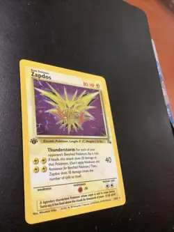 Zapdos 15/62 1st edition Holo Rare Fossil Pokemon - Image 2