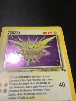 Zapdos 15/62 1st edition Holo Rare Fossil Pokemon - Image 4