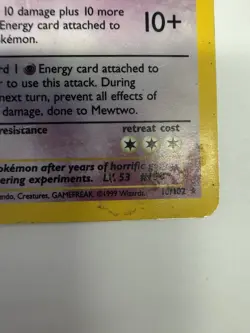 Pokemon TCG Mewtwo 010/102 Base Set Holo - Image 4
