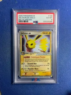 2005 POKEMON EX DELTA SPECIES #109 JOLTEON EX-HOLO PSA 6 - Image 1