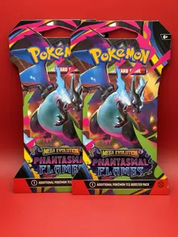 Pokemon TCG Phantasmal Flames ME02 Sleeved Booster Pack Factory Sealed-Lot Of 2 - Image 1