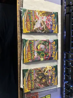 Pokemon TCG Evolving Skies Booster Pack Lot of 3 Sealed - Image 1