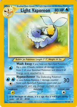 Light Vaporeon - 52/105 Neo Destiny - WOTC Unlimited - Pokemon TCG - 2000 - Image 1