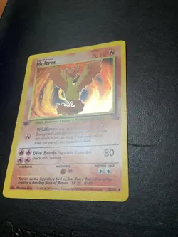 1st Edition Moltres Holo Fossil Pokemon - Image 4