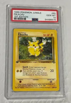 1999 POKEMON JUNGLE 1ST EDITION PIKACHU #60 PSA 10 GEM MT. - Image 1