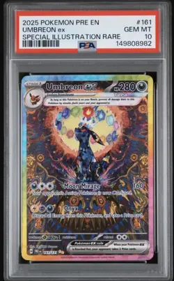2025 POKEMON PRE EN-PRISMATIC EVOLUTIONS #161 UMBREON EX PSA 10 - Image 1