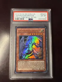 2012 YU-GI-OH! DRAGONS COLLIDE STRUCTURE DECK 1ST ED LIGHTPULSAR DRAGON PSA 6 - Image 1