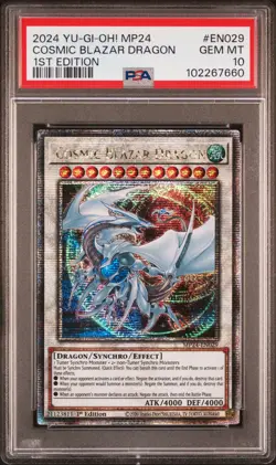 2024 YU-GI-OH! MP24-25TH ANV TIN: DUELING MIRRORS COSMIC BLAZAR DRAGON PSA 10 - Image 1