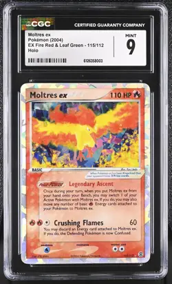 CGC 9 MINT Moltres ex 2004 EX Fire Red & Leaf Green 115/112 Holo Pokemon Card - Image 1