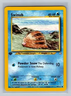 Swinub 1st Edition Pokemon Trading Card Game Neo Genesis 079/111 NM - Image 1
