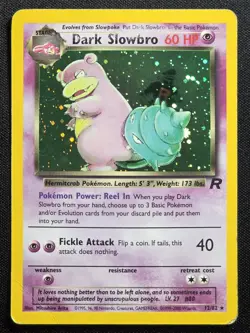 [HP] Dark Slowbro Holo Rare 8/110 Team Rocket Vintage Pokemon Card - Image 1