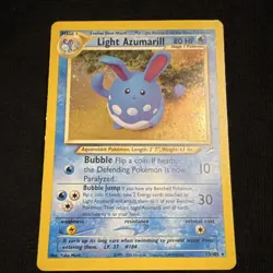 Pokemon TCG Light Azumarill Holo Rare Card 13/105 Neo Destiny 2000 - Image 1