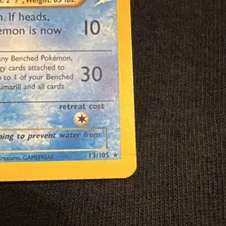 Pokemon TCG Light Azumarill Holo Rare Card 13/105 Neo Destiny 2000 - Image 4