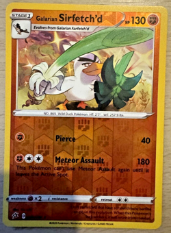 Pokemon TCG Galarian Sirfetch'd 095/192 Rebel Clash Reverse Holo Rare Card - Image 1
