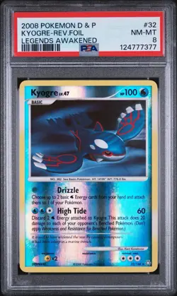 Kyogre - 32/146 - Pokemon Legends Awakened Reverse Holo Rare PSA 8 - Image 1