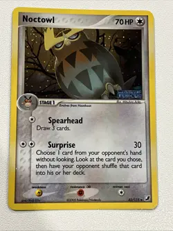 Pokemon Card - Noctowl Unseen Forces 43/115 Holo Stamped LP - Image 1