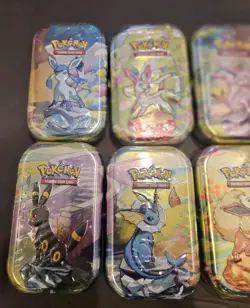 Pokemon Prismatic Evolutions Mini Tins FULL SET of 8 Brand New Sealed - Image 2