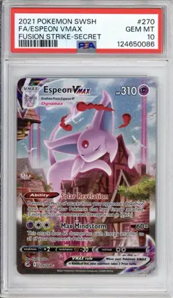PSA 10 Espeon VMAX Pokemon SWSH Fusion Strike Alt Art Holo 270/264 - Image 1
