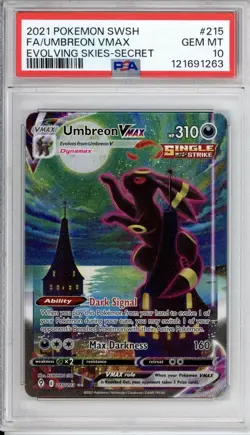 PSA 10 Umbreon VMAX (Moonbreon) Pokemon SWSH Evolving Skies Alt Art Holo 215/203 - Image 1