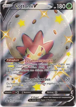 Pokemon Cottomi V Shiny Full Art Black Star Promo SWSH084 NM Deutsch - Image 1