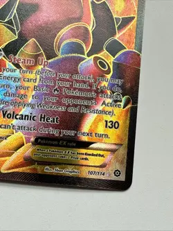 Pokemon Volcanion EX (Full Art) 107/114 XY - Steam Siege Holo - LP - Image 4