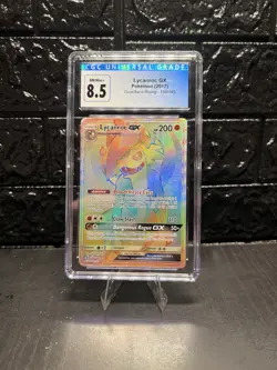 Lycanroc GX Secret Rare 156/145 Pokemon TCG - Guardians Rising CGC 8.5 NM/MINT - Image 3