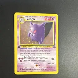 Pokemon TCG Gengar 1st Edition Fossil Holo Rare Stage 2 80 HP 5/62 1999 - Image 1