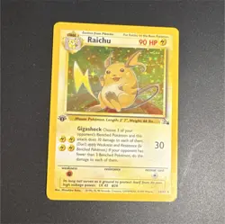 Pokemon TCG Raichu 1st Edition Fossil Holo Rare 14/62 90 HP 1999 English - Image 1