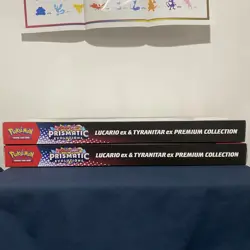 Pokemon Prismatic Evolutions Lucario ex & Tyranitar ex Box Sam’s Club Sealed 2x - Image 3