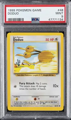 1999 POKEMON BASE SET UNLIMITED #48 DODUO PSA 9 - Image 1