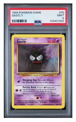 PSA 9 BASE SET 1999 POKEMON GAME GASTLY 50 - Image 1