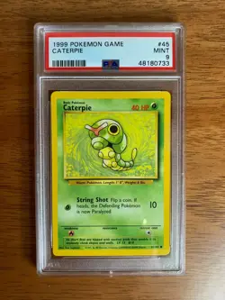 1999 POKEMON GAME 45 CATERPIE PSA 9 MINT - Image 1