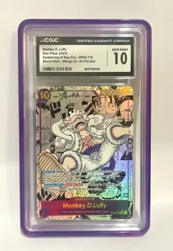 2023 One Piece OP05 Manga Alternate Art #119 Monkey D. Luffy GEM MINT CGC 10 - Image 1
