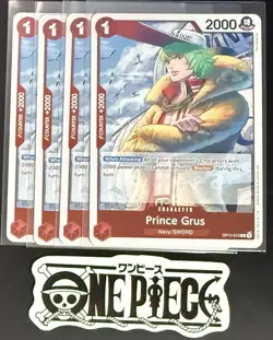 4x One Piece OP11-013 R Prince Grus - English - Foil - Playset - TCG - NM/M - Image 1