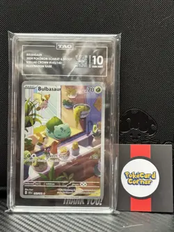 Pokemon TCG Bulbasaur Stellar Crown Illustration Holo Card 143/142 TAG 10 - Image 2