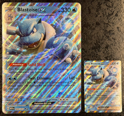 Pokemon Blastoise Ex 009/165 HP 330 STAGE 2 Jumbo Card (Oversized) - Image 1