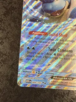 Pokemon Blastoise Ex 009/165 HP 330 STAGE 2 Jumbo Card (Oversized) - Image 5