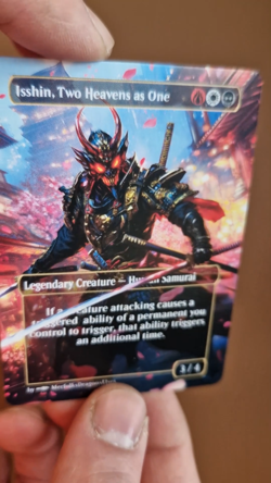 MTG Legendary Commander Proxie: Isshin, Two Heavens as One | Premium Blue Core - Image 2
