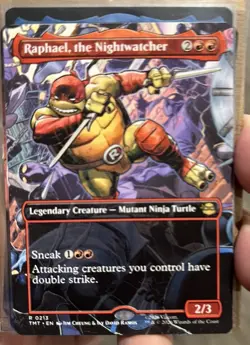 Raphael, the Nightwatcher (Borderless Scene) MTG TMT Ninja Turtles - In Hand - Image 2
