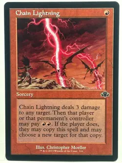 Chain Lightning NM/M* RETRO Dominaria Remastered ENGLISH 316 mtg -UnltdCards - Image 1