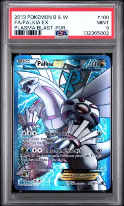 2013 POKEMON B&W PLASMA BLAST PORTUGUESE #100 FULL ART/PALKIA EX PSA 9 - Image 1