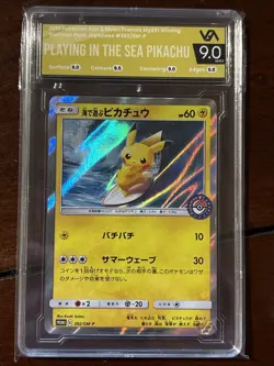 Pokemon Japanese Promo Playing In The Sea Pikachu 392/SM-P 9 Mint - Image 1