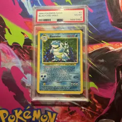 Pokemon TCG Blastoise Base Set Holo Unlimited Rare PSA 4 Excellent 1999 #2 - Image 1