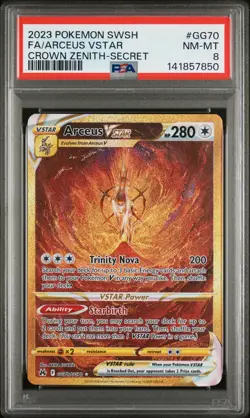2023 POKEMON SWORD & SHIELD CROWN ZENITH SECRET FULL ART/ARCEUS VSTAR PSA 8 - Image 1