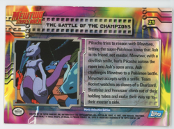 The Battle of the Champions 25 Mewtwo Strikes Back TOPPS Pokemon the First Movie - Image 2