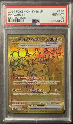 Pokemon Pikachu ex UR 236/187 PSA 10 Japanese Terastal Festival ex SV8a - Image 1