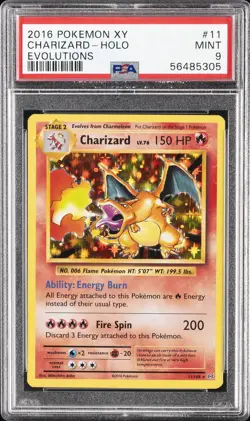 2016 POKEMON XY EVOLUTIONS #11 CHARIZARD-HOLO PSA 9 - Image 1