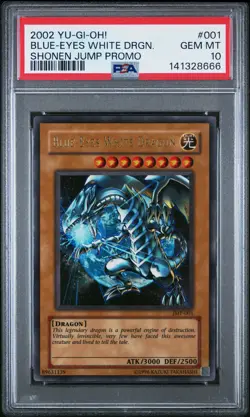 2002 YU-GI-OH! SHONEN JUMP PROMO #001 BLUE-EYES WHITE DRAGON PSA 10 - Image 1